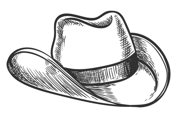 Cowboy Hat Sketch: A Bold Icon for Real Embroidery Projects