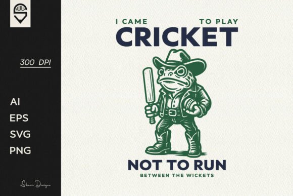Funny Cowboy Frog Playing Cricket Embroidery Design Review