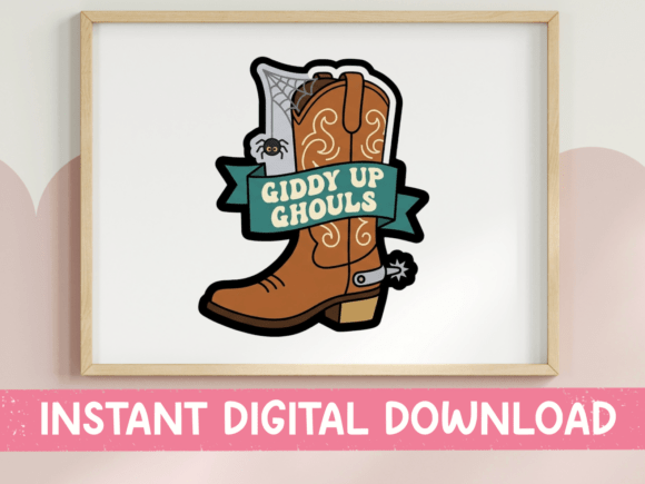 Giddy Up Ghouls Halloween Cowboy Boot