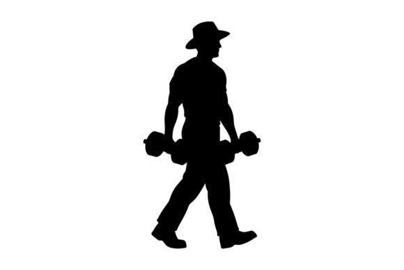 Man in Cowboy Hat Carrying Dumbbells – Fl