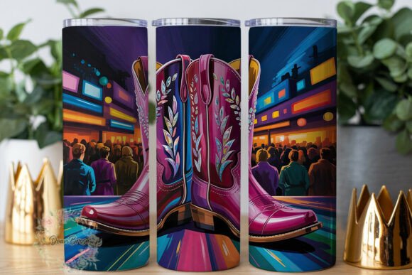 Pink Rhinestone Cowboy Boots Tumbler Embroidery Design Review