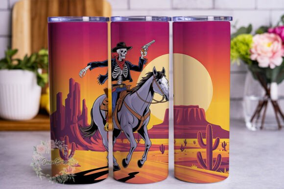 Skeleton Cowboy Sunset Tumbler Wrap Review