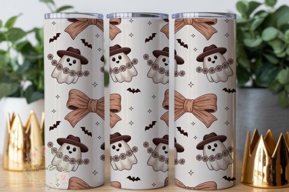 Spooky Cowboy Ghost Bows 20oz Tumbler Wr