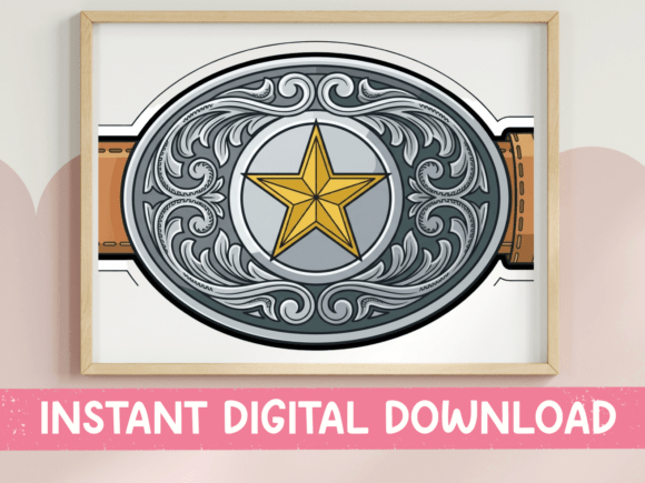 Western Belt Buckle Star Design: A Bold Statement for Embroidery Projects