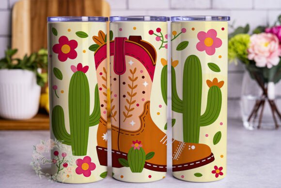 Western Cowboy Boot Cactus Tumbler Wrap Review for Embroidery Projects