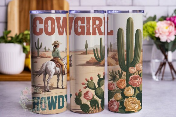 Western Cowgirl Desert Flowers Tumbler Design Review