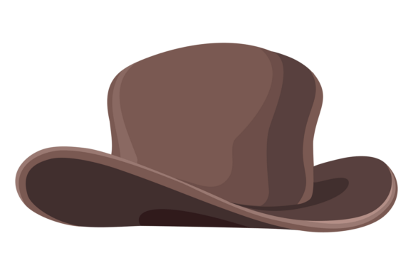 Western Hat Cartoon Icon: A Retro Design for Real Embroidery Projects
