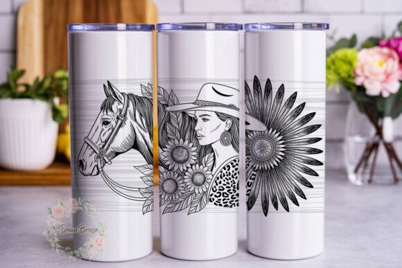 Western Spirit Horse Woman Tumbler Wrap Design Review